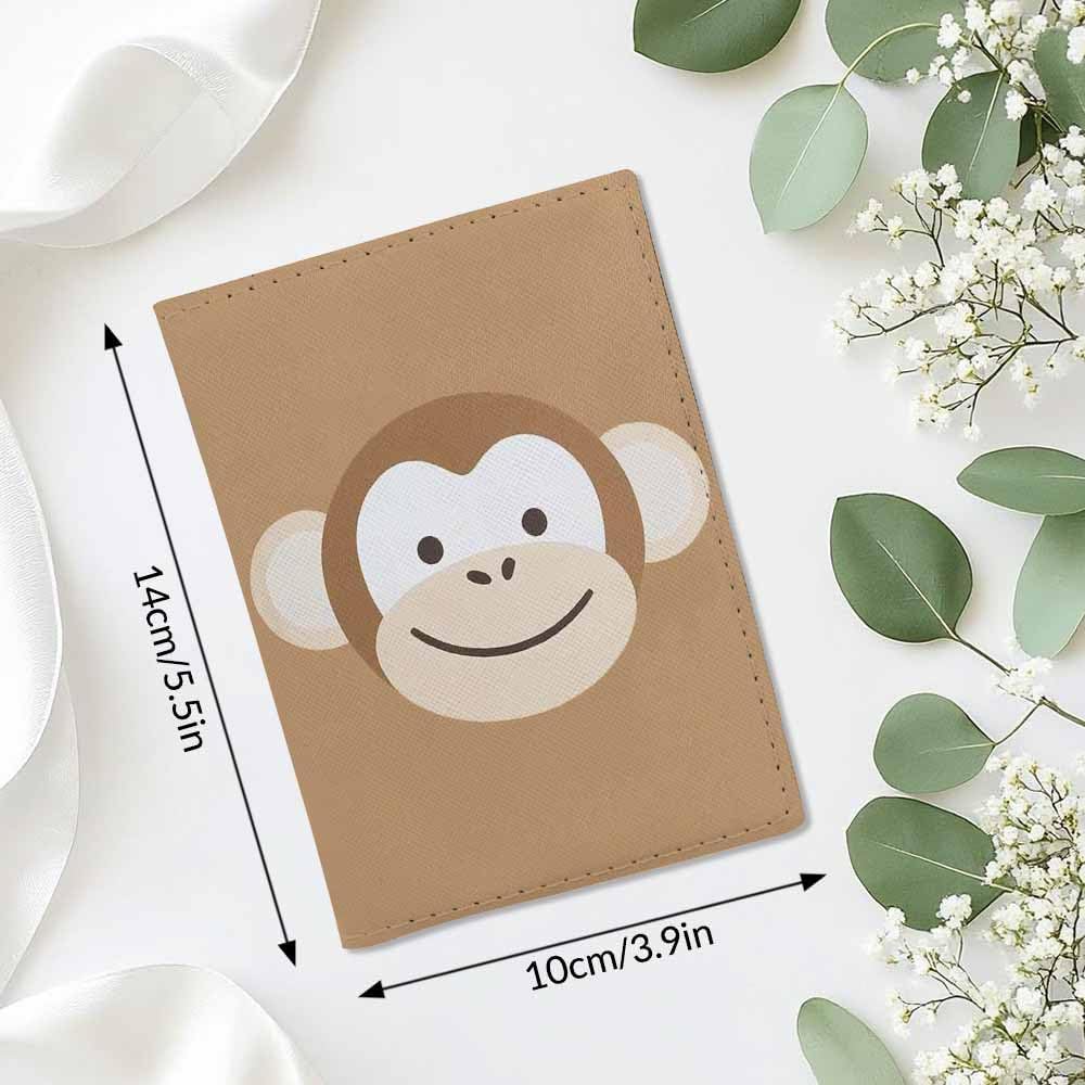 Indoor Plants Passport Holder for Travel Wall Wood Panels Flower Leaf PU Leather Passport Cover Wallet Cute Passport Card Holder for Women and Men