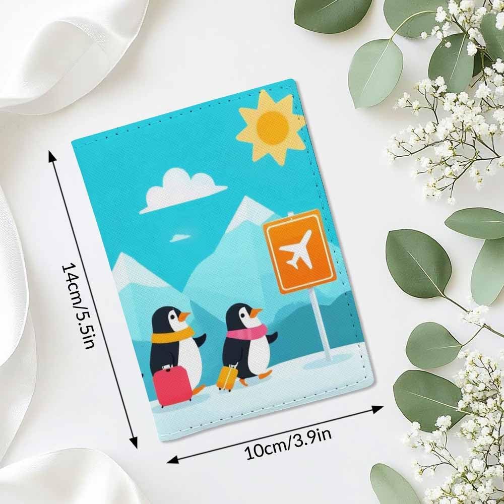 Indoor Plants Passport Holder for Travel Wall Wood Panels Flower Leaf PU Leather Passport Cover Wallet Cute Passport Card Holder for Women and Men