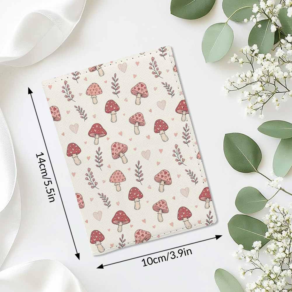 Indoor Plants Passport Holder for Travel Wall Wood Panels Flower Leaf PU Leather Passport Cover Wallet Cute Passport Card Holder for Women and Men