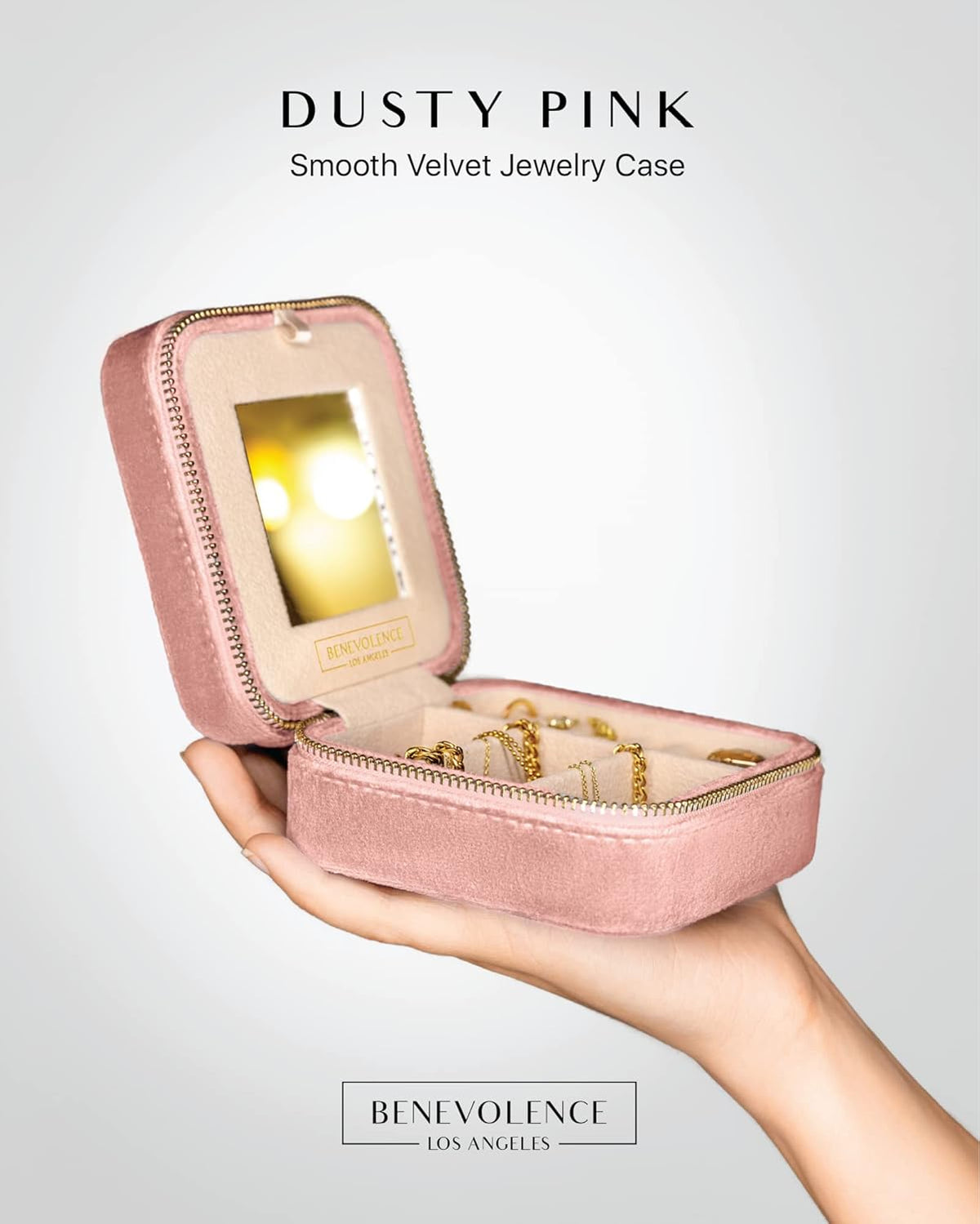 Plush Velvet Travel Jewelry Box – Featured in Oprah's Favorite Things – Jewelry Organizer Case with Mirror – Birthday Gifts for Women – Periwinkle Blue
