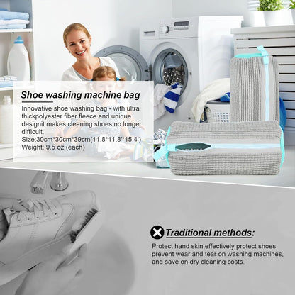 Shoe Washing Machine Bag Sole suds Magic Bag Laundry Shoes Bag (2pc Yellow)