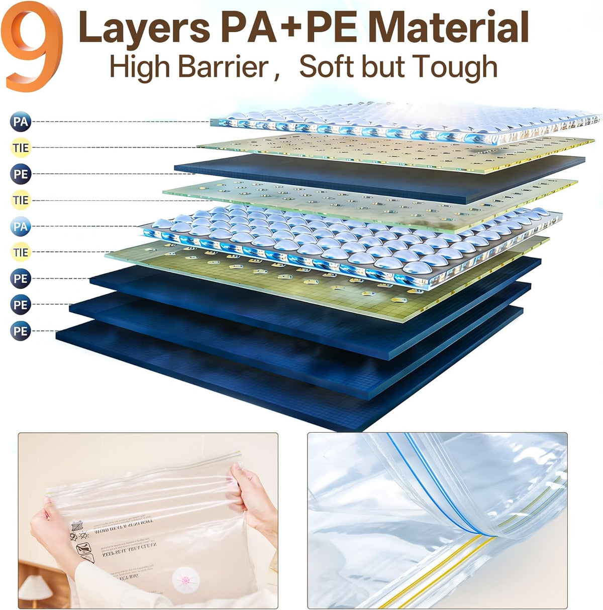 Travel Vacuum Storage Bag with Rechargeable Cordless Pump, 15 Pack Vacuum Seal Space Saver Bags for Clothing Clothes Luggage & Suitcase Compression Packing