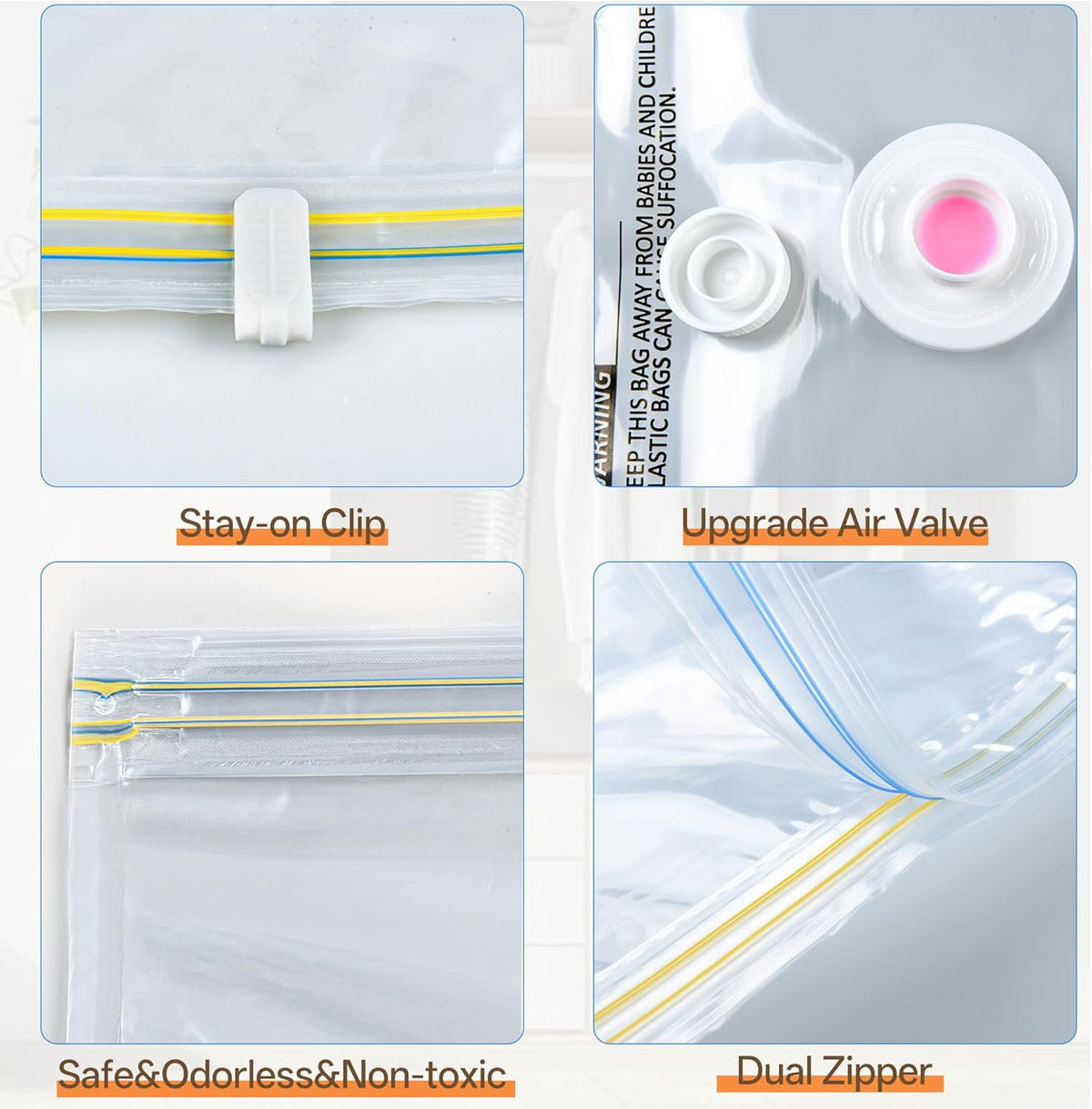 Travel Vacuum Storage Bag with Rechargeable Cordless Pump, 15 Pack Vacuum Seal Space Saver Bags for Clothing Clothes Luggage & Suitcase Compression Packing