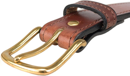Hidden Money Pocket Travel Leather Belt (Size 38, Brown)