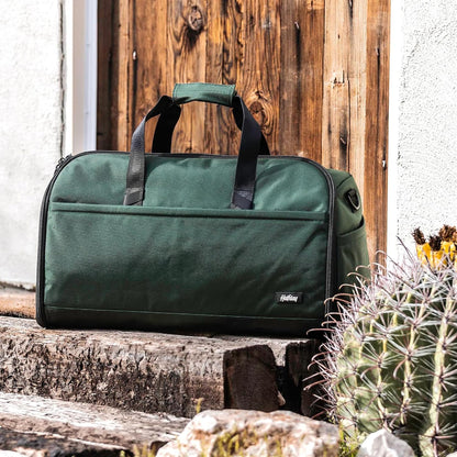 Halfday Convertible 2-in-1 Premium Garment Duffel Weekender Bag 45L: Wrinkle-Free Travel (Hanging Suit Compartment, Shoe Pockets, Trolley Sleeve), Balistic Nylon Carry-on, Jet