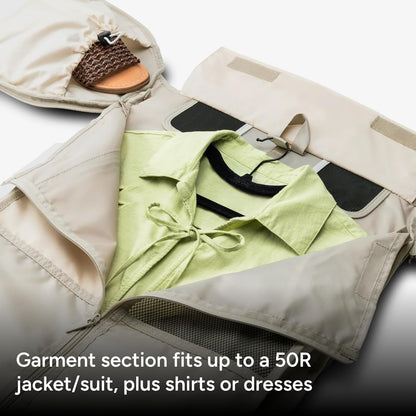 Halfday Convertible 2-in-1 Premium Garment Duffel Weekender Bag 45L: Wrinkle-Free Travel (Hanging Suit Compartment, Shoe Pockets, Trolley Sleeve), Balistic Nylon Carry-on, Jet