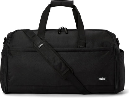 Halfday Convertible 2-in-1 Premium Garment Duffel Weekender Bag 45L: Wrinkle-Free Travel (Hanging Suit Compartment, Shoe Pockets, Trolley Sleeve), Balistic Nylon Carry-on, Jet