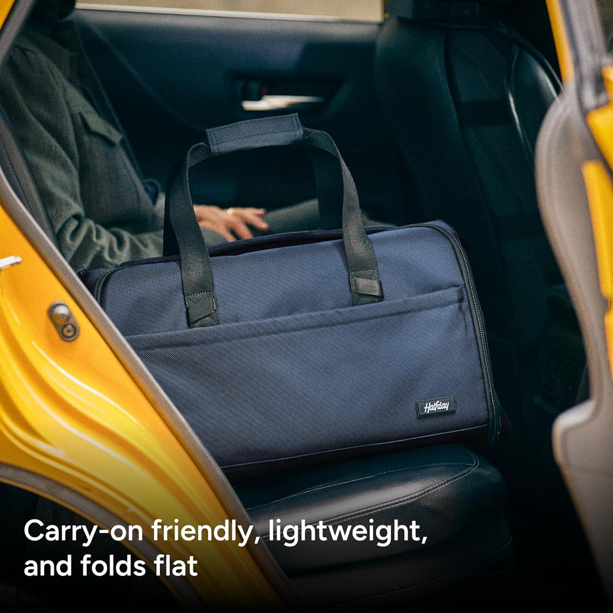 Halfday Convertible 2-in-1 Premium Garment Duffel Weekender Bag 45L: Wrinkle-Free Travel (Hanging Suit Compartment, Shoe Pockets, Trolley Sleeve), Balistic Nylon Carry-on, Jet