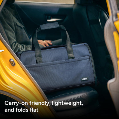 Halfday Convertible 2-in-1 Premium Garment Duffel Weekender Bag 45L: Wrinkle-Free Travel (Hanging Suit Compartment, Shoe Pockets, Trolley Sleeve), Balistic Nylon Carry-on, Jet