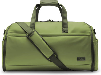 Halfday Convertible 2-in-1 Premium Garment Duffel Weekender Bag 45L: Wrinkle-Free Travel (Hanging Suit Compartment, Shoe Pockets, Trolley Sleeve), Balistic Nylon Carry-on, Jet