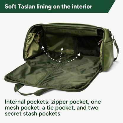 Halfday Convertible 2-in-1 Premium Garment Duffel Weekender Bag 45L: Wrinkle-Free Travel (Hanging Suit Compartment, Shoe Pockets, Trolley Sleeve), Balistic Nylon Carry-on, Jet