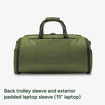 Halfday Convertible 2-in-1 Premium Garment Duffel Weekender Bag 45L: Wrinkle-Free Travel (Hanging Suit Compartment, Shoe Pockets, Trolley Sleeve), Balistic Nylon Carry-on, Jet