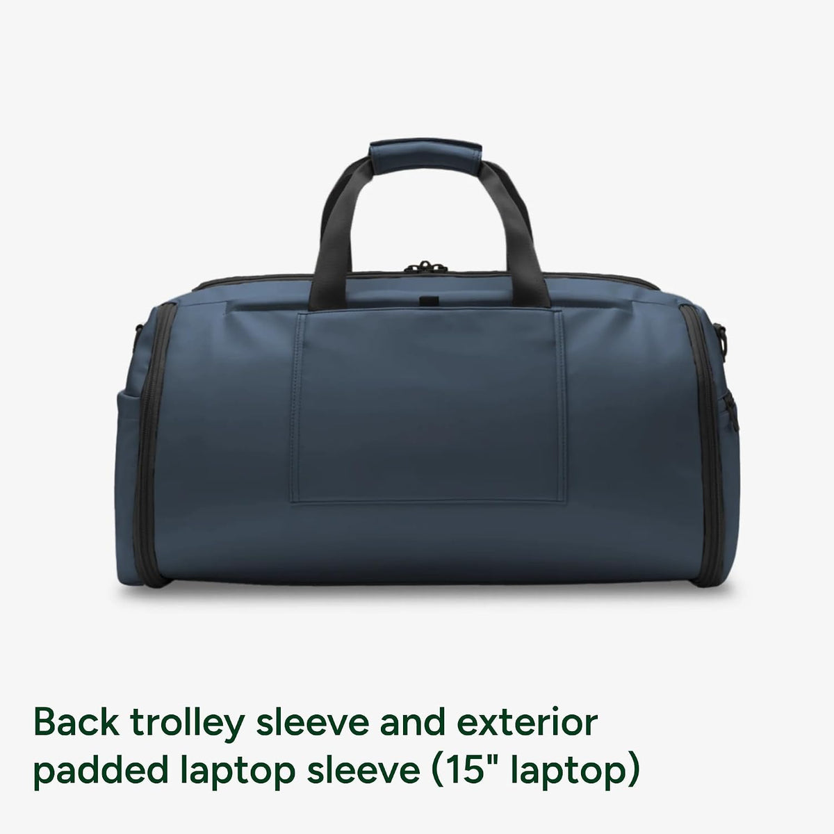 Halfday Convertible 2-in-1 Premium Garment Duffel Weekender Bag 45L: Wrinkle-Free Travel (Hanging Suit Compartment, Shoe Pockets, Trolley Sleeve), Balistic Nylon Carry-on, Jet