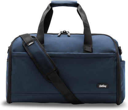 Halfday Convertible 2-in-1 Premium Garment Duffel Weekender Bag 45L: Wrinkle-Free Travel (Hanging Suit Compartment, Shoe Pockets, Trolley Sleeve), Balistic Nylon Carry-on, Jet
