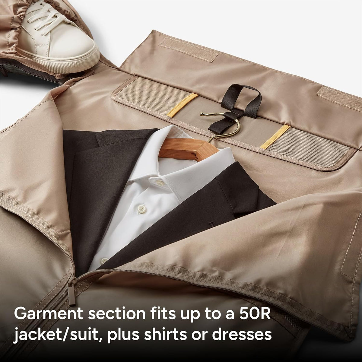 Halfday Convertible 2-in-1 Premium Garment Duffel Weekender Bag 45L: Wrinkle-Free Travel (Hanging Suit Compartment, Shoe Pockets, Trolley Sleeve), Balistic Nylon Carry-on, Jet