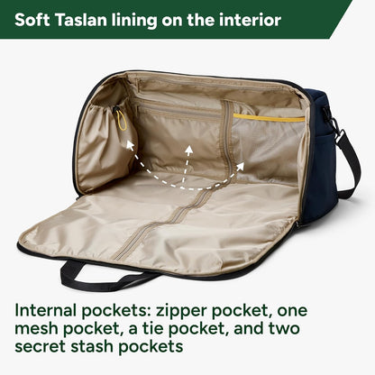Halfday Convertible 2-in-1 Premium Garment Duffel Weekender Bag 45L: Wrinkle-Free Travel (Hanging Suit Compartment, Shoe Pockets, Trolley Sleeve), Balistic Nylon Carry-on, Jet