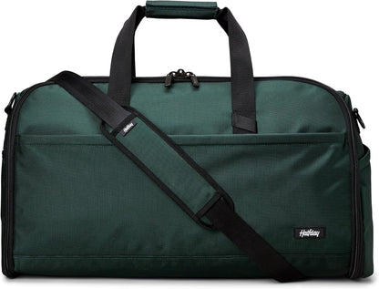 Halfday Convertible 2-in-1 Premium Garment Duffel Weekender Bag 45L: Wrinkle-Free Travel (Hanging Suit Compartment, Shoe Pockets, Trolley Sleeve), Balistic Nylon Carry-on, Jet