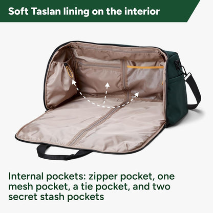 Halfday Convertible 2-in-1 Premium Garment Duffel Weekender Bag 45L: Wrinkle-Free Travel (Hanging Suit Compartment, Shoe Pockets, Trolley Sleeve), Balistic Nylon Carry-on, Jet