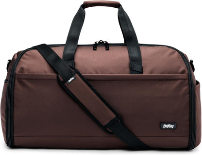 Halfday Convertible 2-in-1 Premium Garment Duffel Weekender Bag 45L: Wrinkle-Free Travel (Hanging Suit Compartment, Shoe Pockets, Trolley Sleeve), Balistic Nylon Carry-on, Jet