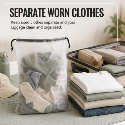 Shoe Bags for Travel, 12 Pack Clear Drawstring Organizers, Waterproof PE Plastic Pouches for Packing Shoes, Toiletries, Cosmetics, Gym Clothes, Wet Swimsuits