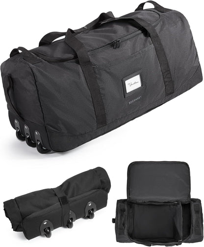83L Foldable Travel Bag, Large Duffle Bag for Travel, Weekender Duffel Luggage Bag for Sport College Camping, Water Resistant, Brown