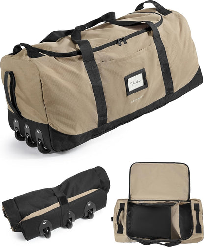 83L Foldable Travel Bag, Large Duffle Bag for Travel, Weekender Duffel Luggage Bag for Sport College Camping, Water Resistant, Brown