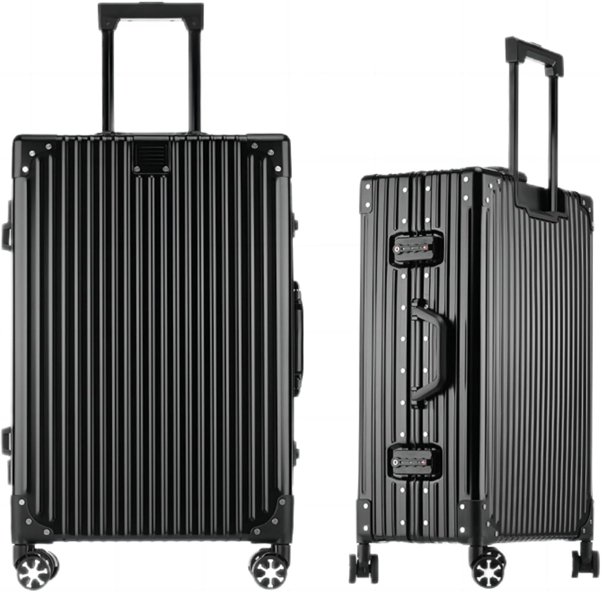 Carry On Luggage with Spinner Wheels, PC Hard Shell Zipperless Suitcase with Aluminum Frame and TSA Locks, 22x14x9 Airline Approved Lightweight Luggage for Business Travel (White, 20 Inch)