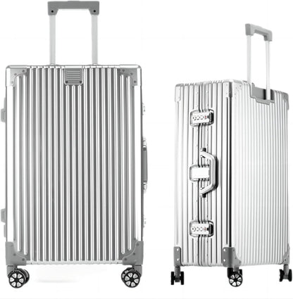 Carry On Luggage with Spinner Wheels, PC Hard Shell Zipperless Suitcase with Aluminum Frame and TSA Locks, 22x14x9 Airline Approved Lightweight Luggage for Business Travel (White, 20 Inch)