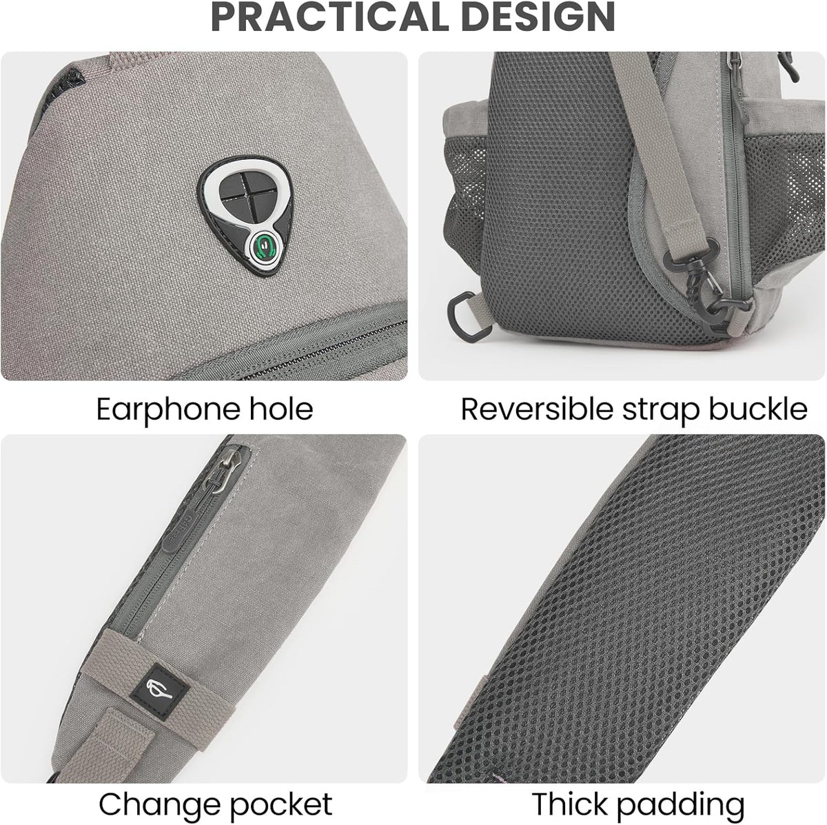 Canvas Crossbody Sling Bag with RFID Blocking for Women Men | Hiking Backpack with USB Charging Port, Fits 9.7" Pad