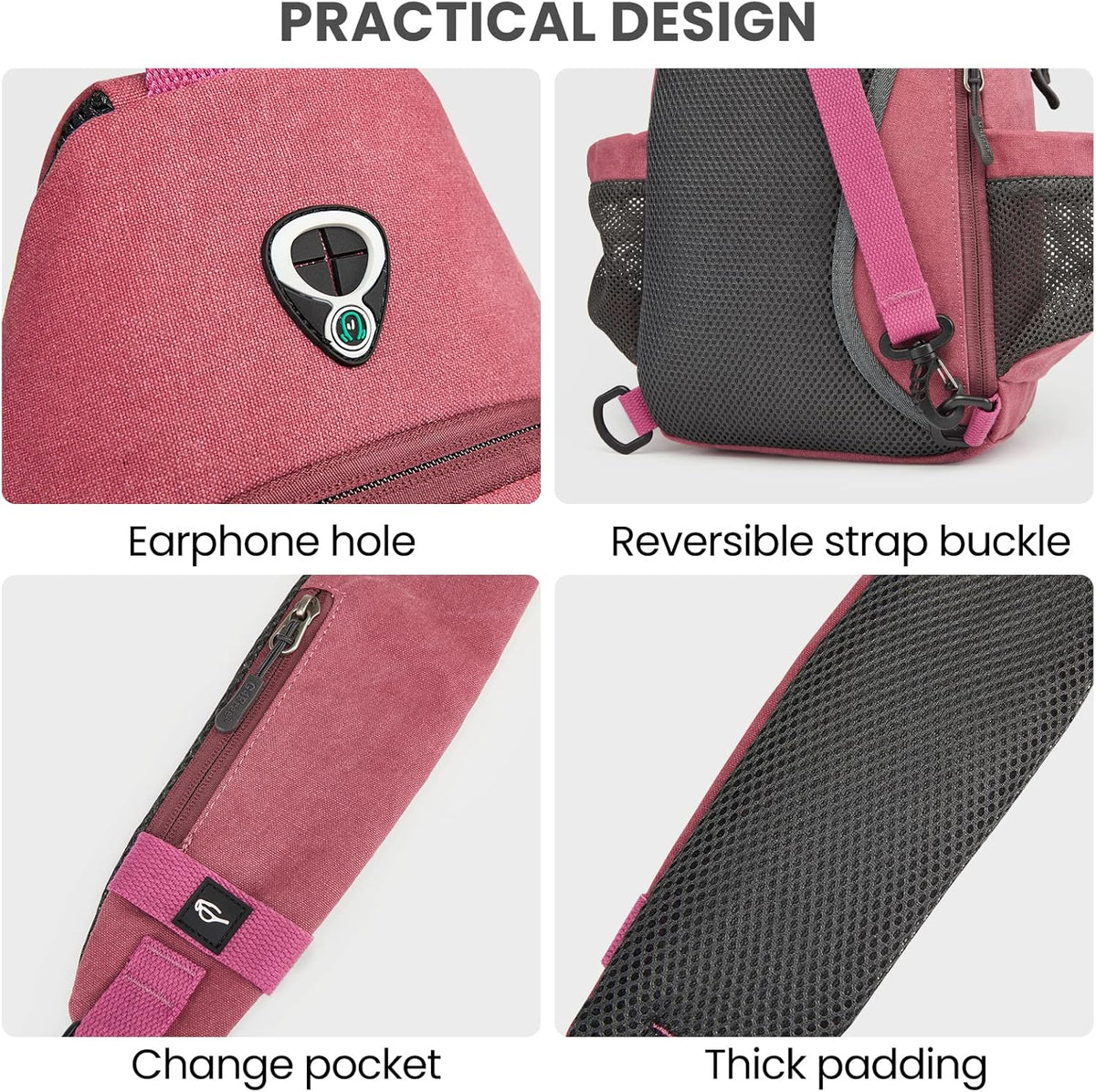Canvas Crossbody Sling Bag with RFID Blocking for Women Men | Hiking Backpack with USB Charging Port, Fits 9.7" Pad