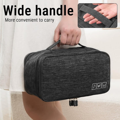 Portable Travel Storage Organizer Waterproof Underwear Bra Socks Bag USB Case Underwear Bra Storage Bag Waterproof Travel Organizers(Black)