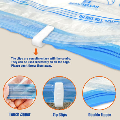 Compression Bags for Travel Essentials, Roll Up Bags No Vacuum Needed | for Cruise Flight, Extra Thick, Luggage Size Carry-on Suitcase Backpack, Waterproof