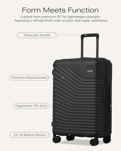 Carry On Luggage Expandable Hardside Upgrade PC Durable Lightweight Travel Suitcases with Dual Spinner Wheels & TSA Lock (Black, Carry-On 20-Inch)
