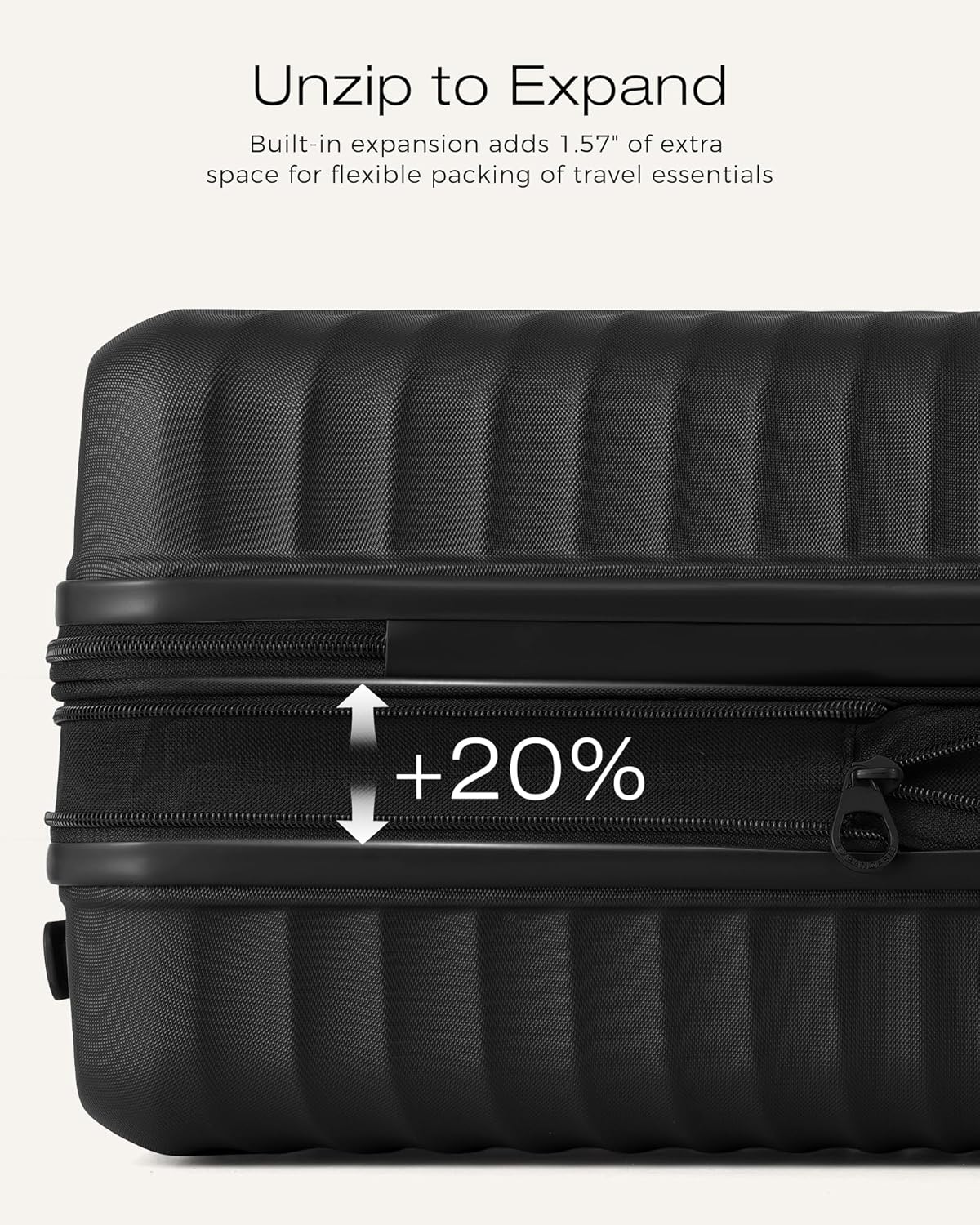 Carry On Luggage Expandable Hardside Upgrade PC Durable Lightweight Travel Suitcases with Dual Spinner Wheels & TSA Lock (Black, Carry-On 20-Inch)
