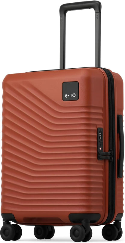 Carry On Luggage Expandable Hardside Upgrade PC Durable Lightweight Travel Suitcases with Dual Spinner Wheels & TSA Lock (Black, Carry-On 20-Inch)