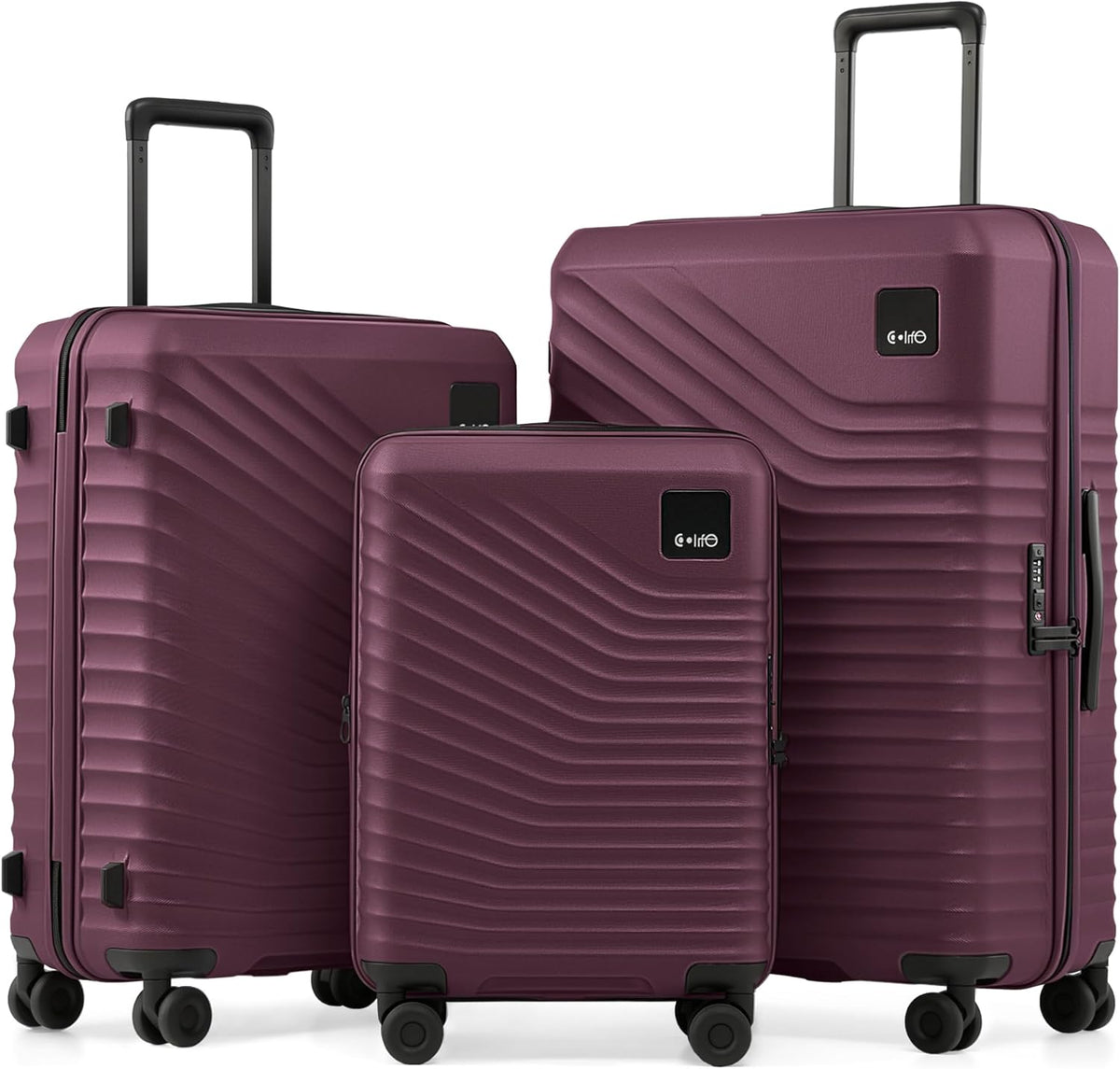 Carry On Luggage Expandable Hardside Upgrade PC Durable Lightweight Travel Suitcases with Dual Spinner Wheels & TSA Lock (Black, Carry-On 20-Inch)