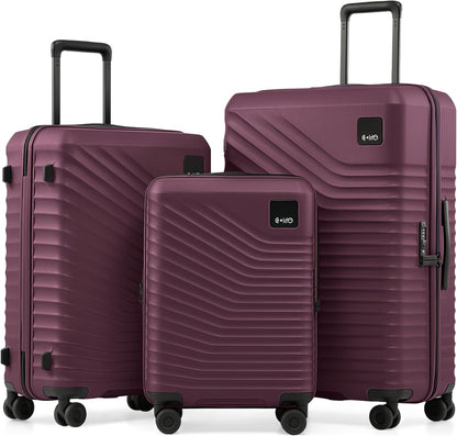Carry On Luggage Expandable Hardside Upgrade PC Durable Lightweight Travel Suitcases with Dual Spinner Wheels & TSA Lock (Black, Carry-On 20-Inch)
