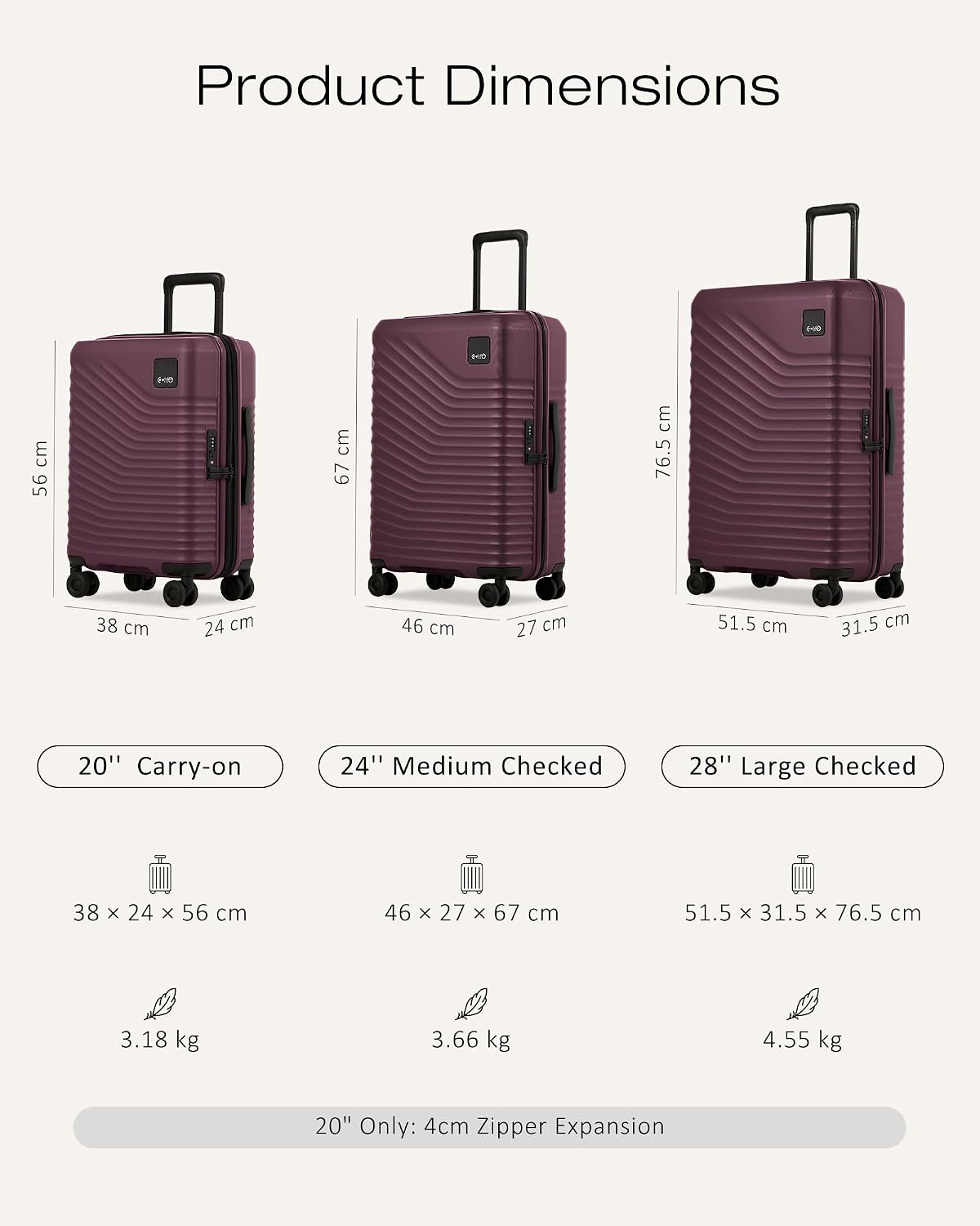 Carry On Luggage Expandable Hardside Upgrade PC Durable Lightweight Travel Suitcases with Dual Spinner Wheels & TSA Lock (Black, Carry-On 20-Inch)
