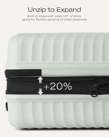 Carry On Luggage Expandable Hardside Upgrade PC Durable Lightweight Travel Suitcases with Dual Spinner Wheels & TSA Lock (Black, Carry-On 20-Inch)