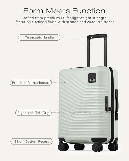 Carry On Luggage Expandable Hardside Upgrade PC Durable Lightweight Travel Suitcases with Dual Spinner Wheels & TSA Lock (Black, Carry-On 20-Inch)