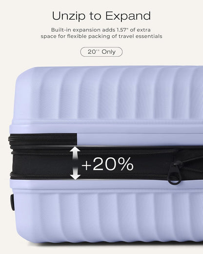 Carry On Luggage Expandable Hardside Upgrade PC Durable Lightweight Travel Suitcases with Dual Spinner Wheels & TSA Lock (Black, Carry-On 20-Inch)