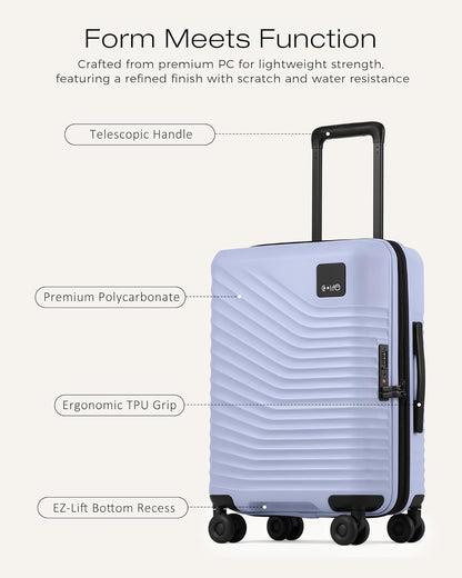 Carry On Luggage Expandable Hardside Upgrade PC Durable Lightweight Travel Suitcases with Dual Spinner Wheels & TSA Lock (Black, Carry-On 20-Inch)