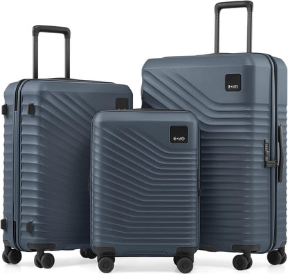 Carry On Luggage Expandable Hardside Upgrade PC Durable Lightweight Travel Suitcases with Dual Spinner Wheels & TSA Lock (Black, Carry-On 20-Inch)
