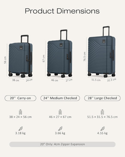 Carry On Luggage Expandable Hardside Upgrade PC Durable Lightweight Travel Suitcases with Dual Spinner Wheels & TSA Lock (Black, Carry-On 20-Inch)