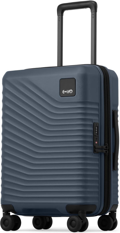 Carry On Luggage Expandable Hardside Upgrade PC Durable Lightweight Travel Suitcases with Dual Spinner Wheels & TSA Lock (Black, Carry-On 20-Inch)