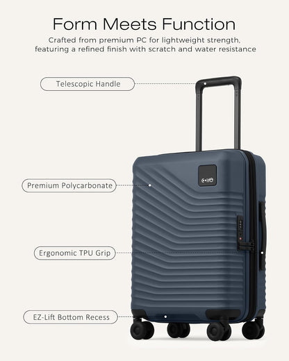 Carry On Luggage Expandable Hardside Upgrade PC Durable Lightweight Travel Suitcases with Dual Spinner Wheels & TSA Lock (Black, Carry-On 20-Inch)