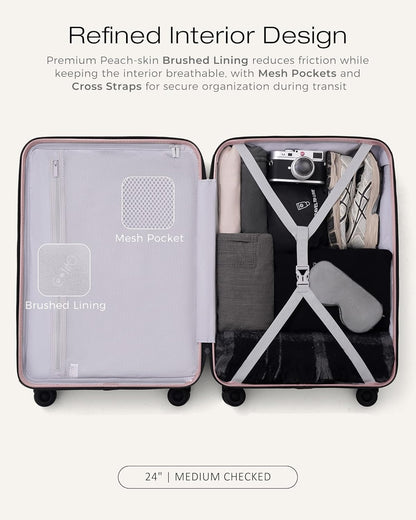 Carry On Luggage Expandable Hardside Upgrade PC Durable Lightweight Travel Suitcases with Dual Spinner Wheels & TSA Lock (Black, Carry-On 20-Inch)