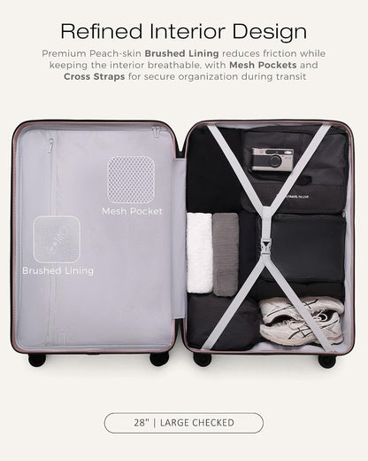 Carry On Luggage Expandable Hardside Upgrade PC Durable Lightweight Travel Suitcases with Dual Spinner Wheels & TSA Lock (Black, Carry-On 20-Inch)
