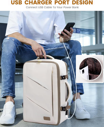 Travel Carry on Backpack for Men Women,Expandable 40L Extra Large Travel Laptop Backpack,Water Resistant Durable TSA Airline Approved Business College Carry on Bag Fit 17 Inch Computer,3 Pcs