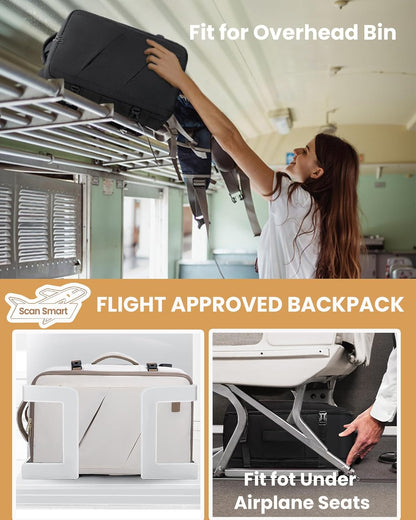 Travel Carry on Backpack for Men Women,Expandable 40L Extra Large Travel Laptop Backpack,Water Resistant Durable TSA Airline Approved Business College Carry on Bag Fit 17 Inch Computer,3 Pcs
